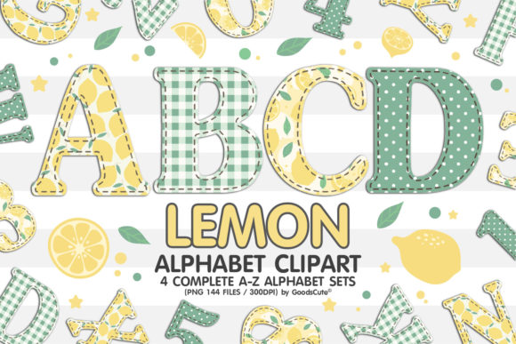 Download Lemon Alphabet Letters Sublimation PNG - Premium Resources