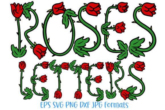 Download Roses Letters Font Spring Flower Doodle - Letters Collection