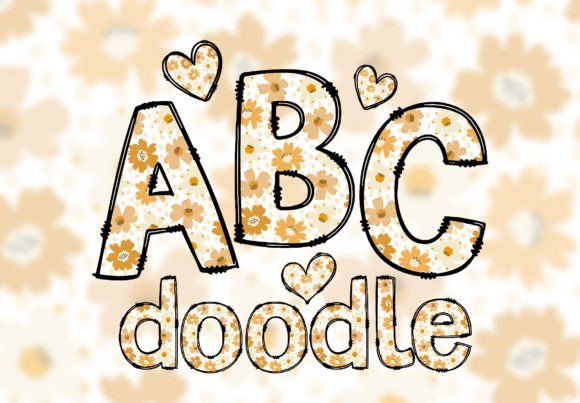 Download Flowers Alphabet Doodle PNG Letters Font - Letters Collection