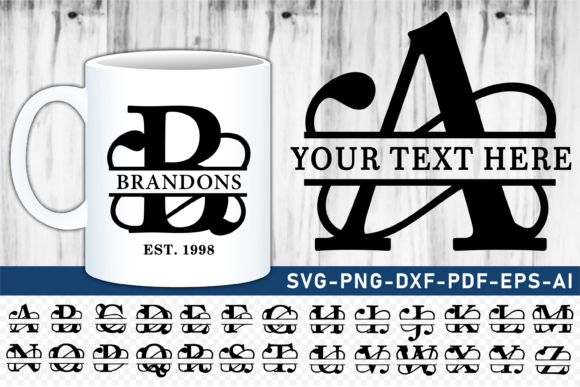Download Ornate Split Monogram Letters, Font SVG - Letters Collection