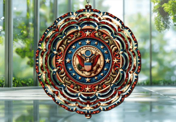 Download Patriotic Emblem Stars Wind Spinner - Star Collection