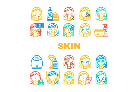 Download Facial Skin Care and Treatment Icons Set - Skin Collection